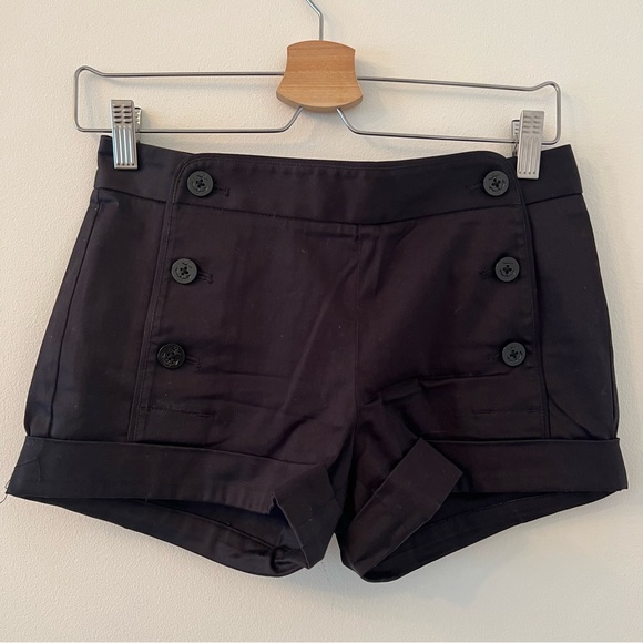 Aritzia Talula double-breasted black sailor shorts, mid-rise, size US 00 - Picture 3 of 4